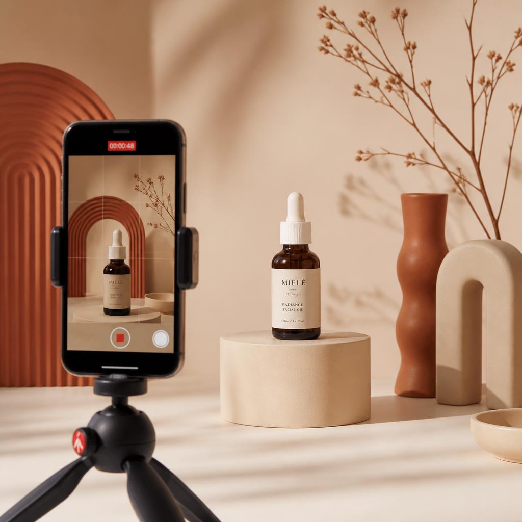 Product content shoot for a skincare brand